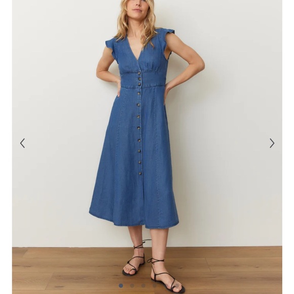 Marine Layer Camila Flutter Sleeve Midi Dress. Size Small. Worn a few times. - Picture 6 of 7